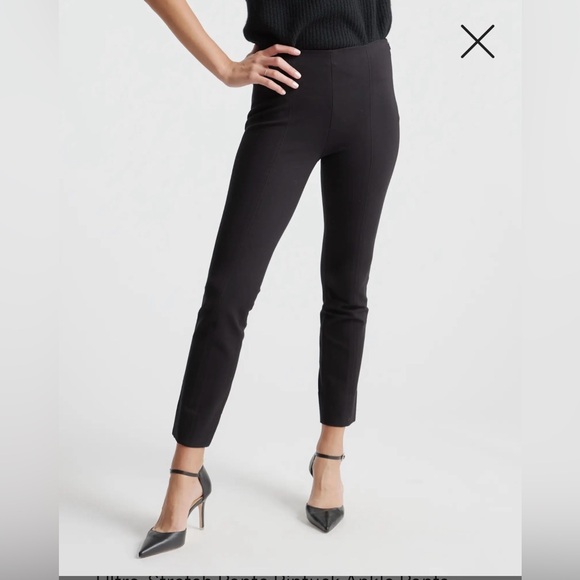 Quince Pants - Quince Ultra-Stretch Ponte Pintuck Ankle Pants | 25” inseam | Small